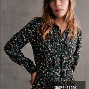 Sezane Tea Dress Navy Miranda Print - Size 6